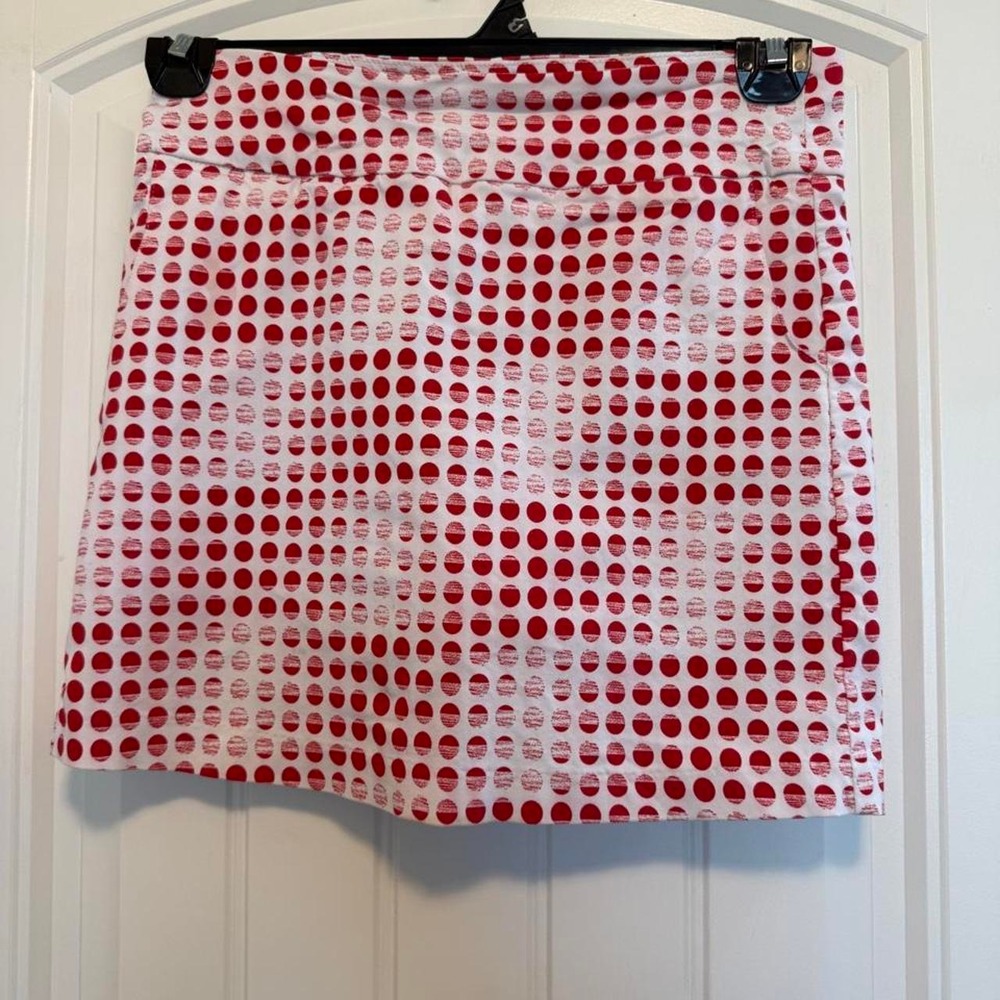 Zac & Rachel Women's Size 6 Red White Polka Dot Skort Mini Skirt Shorts Pockets